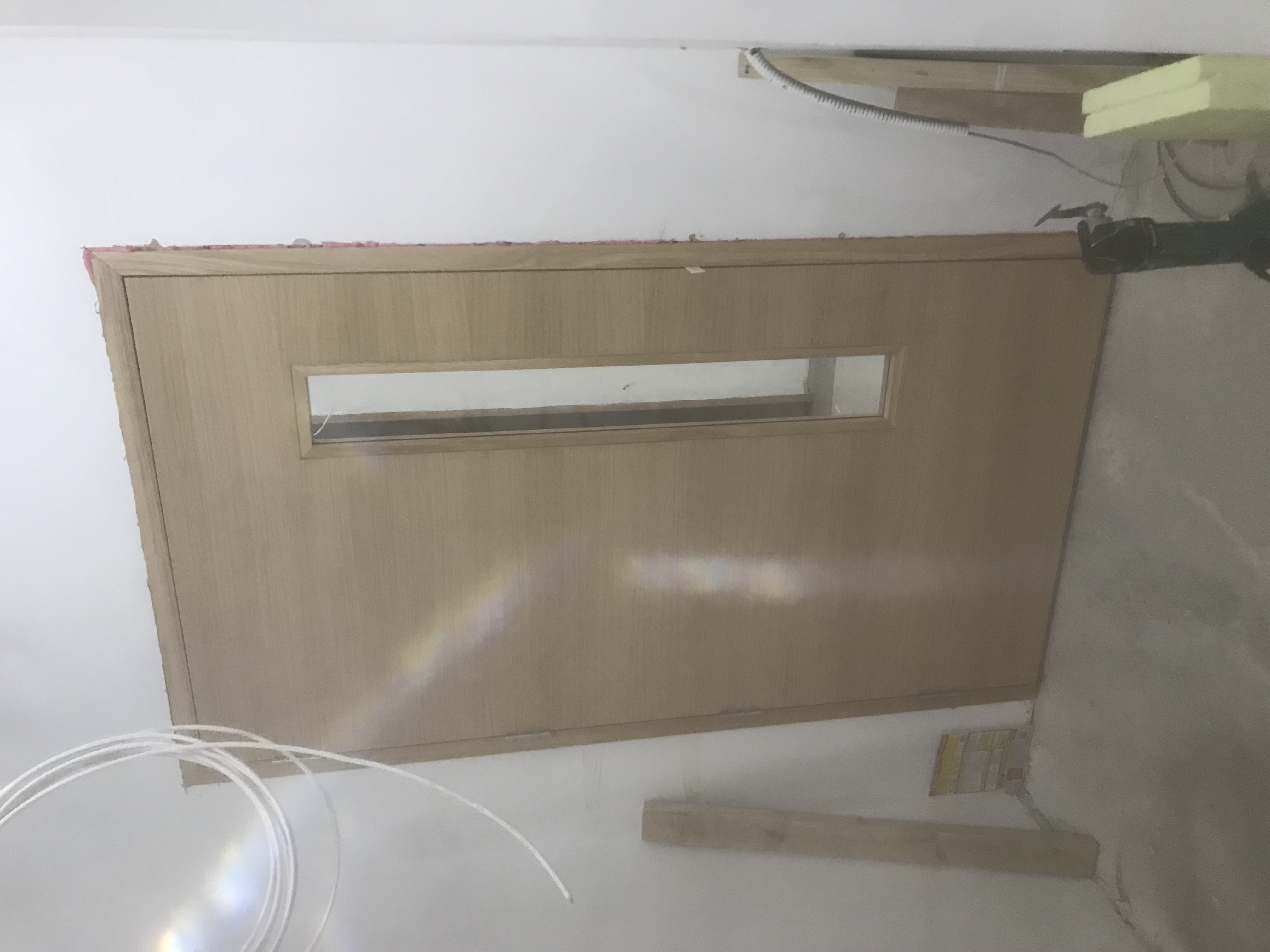 Single door with glazed vision panel