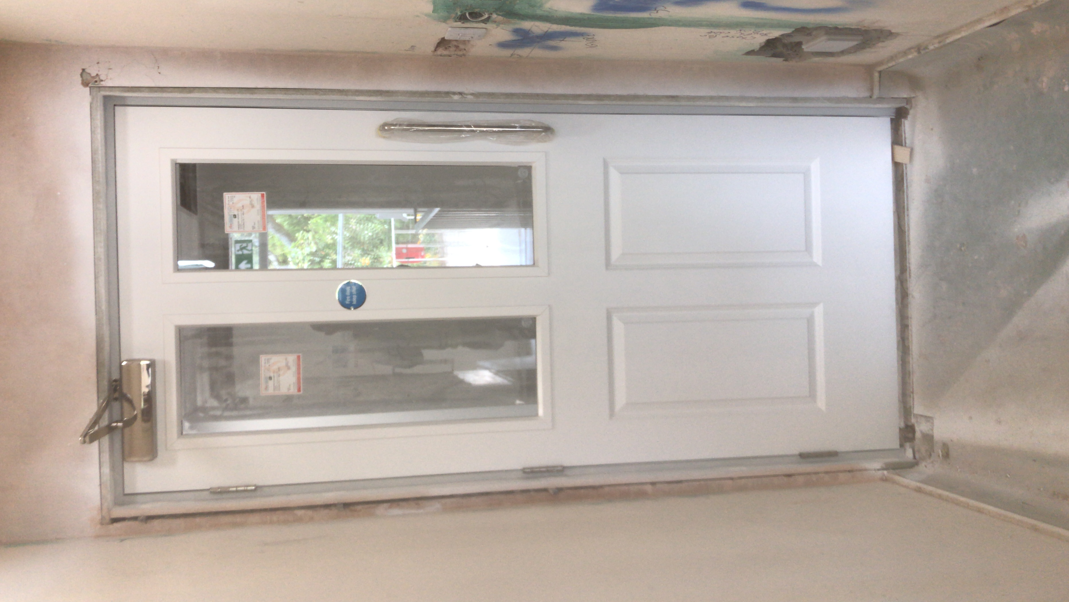 White double doors with glazed panels